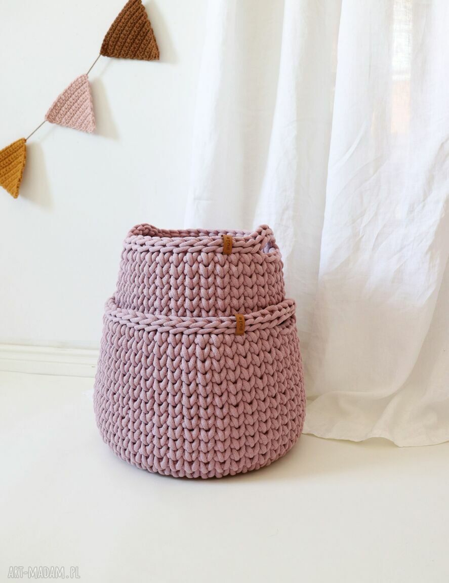 kosze: Zestaw koszy do przechowywania duży i mały. Ręcznie wykonane