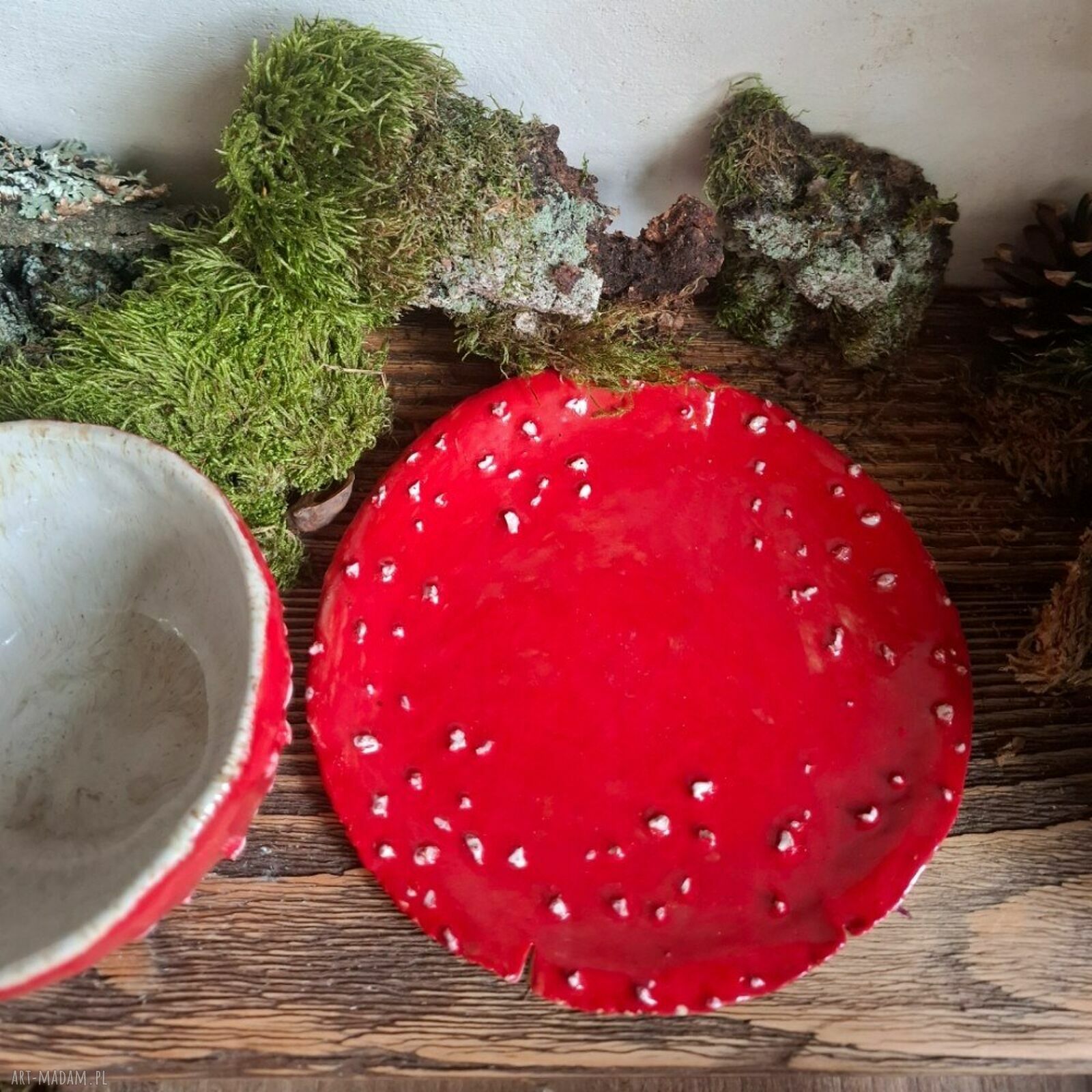 Zestaw kubek z talerzykiem - Muchomor (Amanita)