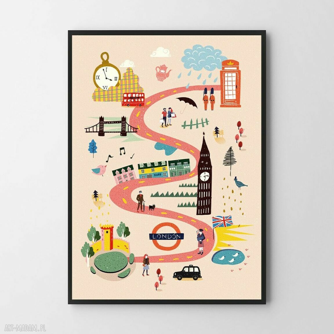 Zestaw map Londyn i Paryż 30x40 cm - 2 plakaty