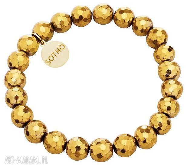 bransoletki: zestaw modowych bransoletek gold & black z turmalinem i chwostem komplet