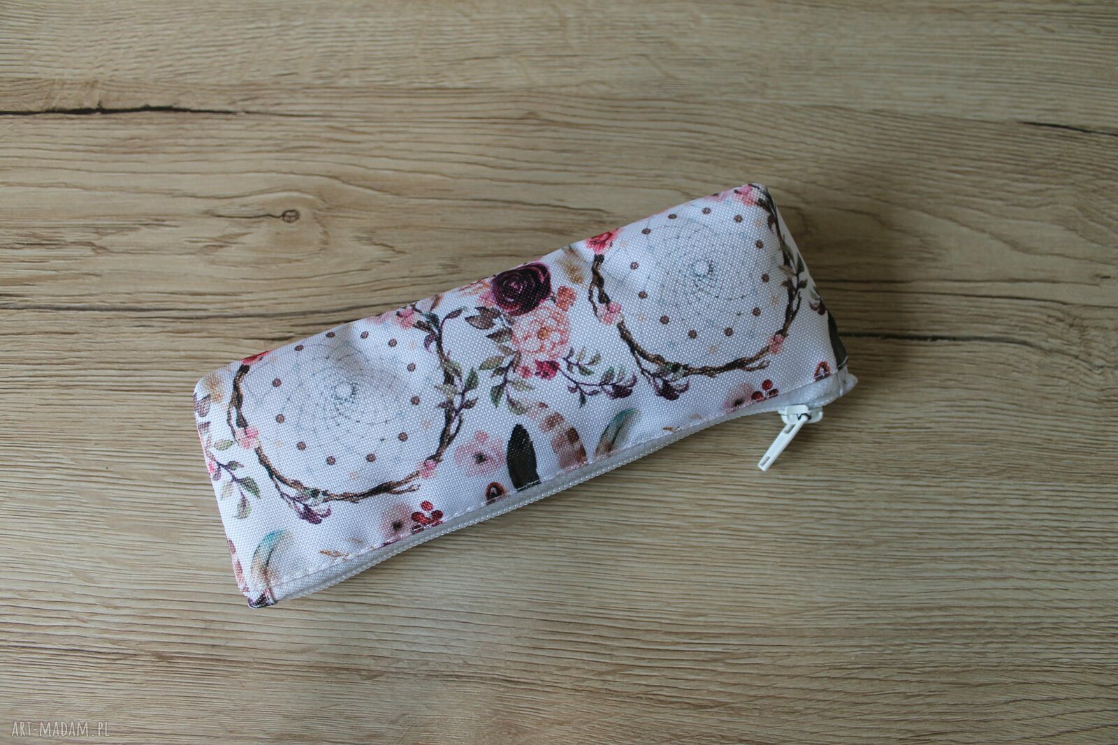 Zestaw: nerka, piórnik, kosmetyczka i etui na klucze - "Łapacze snów" (handmade)