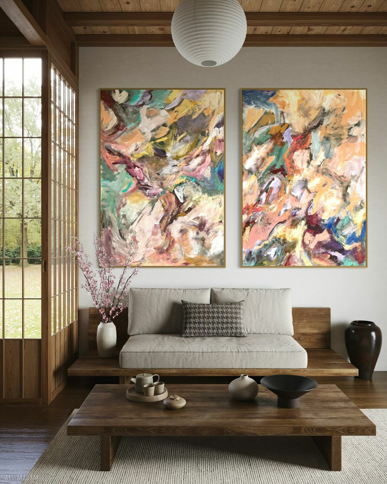 Zestaw obrazów malowanych 100x70 cm