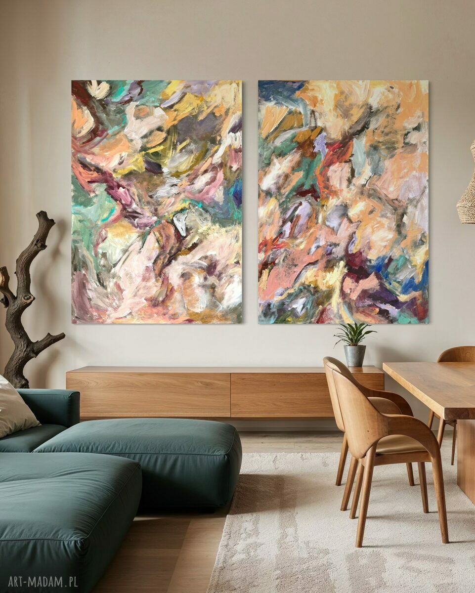 Zestaw obrazów malowanych 100x70 cm