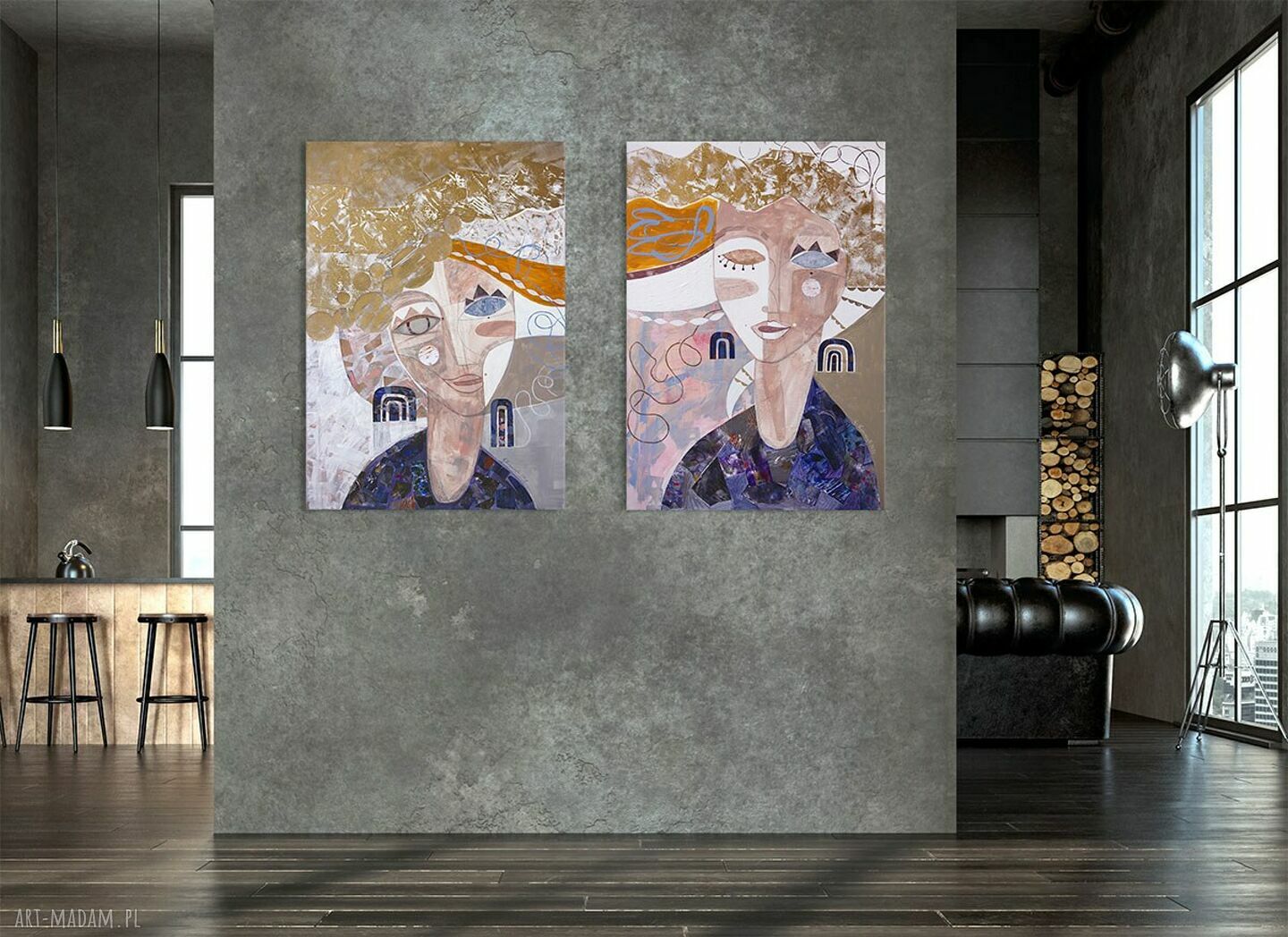 Zestaw obrazów 120x80 cm „Niesforne damy” na płótnie