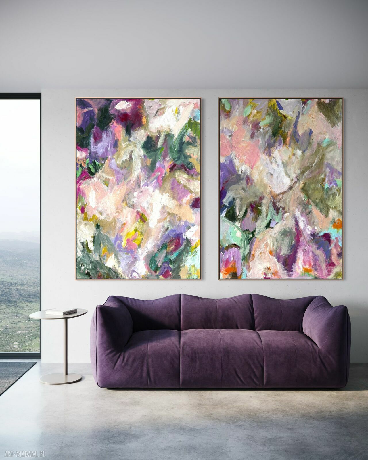 Zestaw obrazów 100x70 cm - nowoczesna abstrakcja ręcznie malowana akrylem