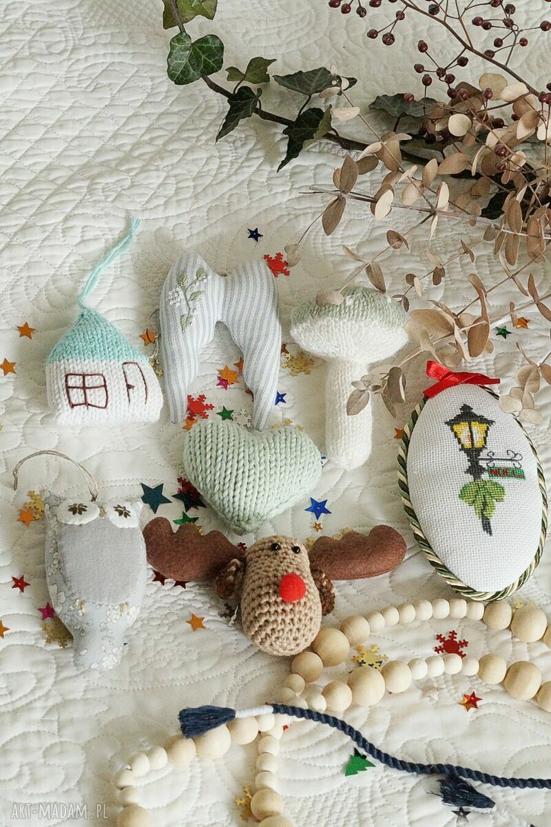 Zestaw 7 ozdób bożonarodzeniowych No. 20 handmade