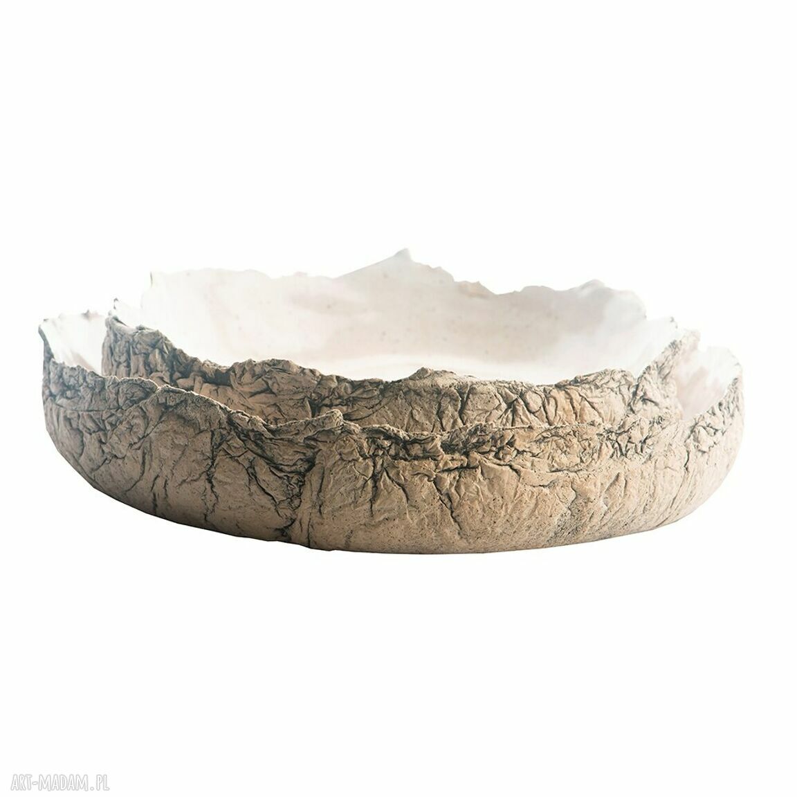 Zestaw pater ceramicznych (2 szt.) - ręcznie robione, z jasnej gliny