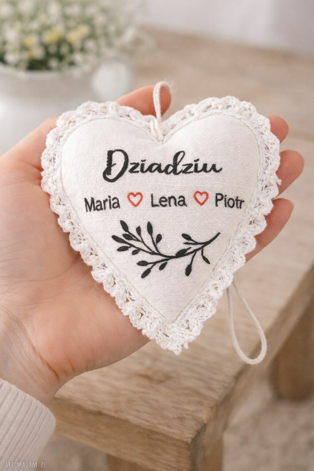 Serce personalizowane jako prezent dla Babci