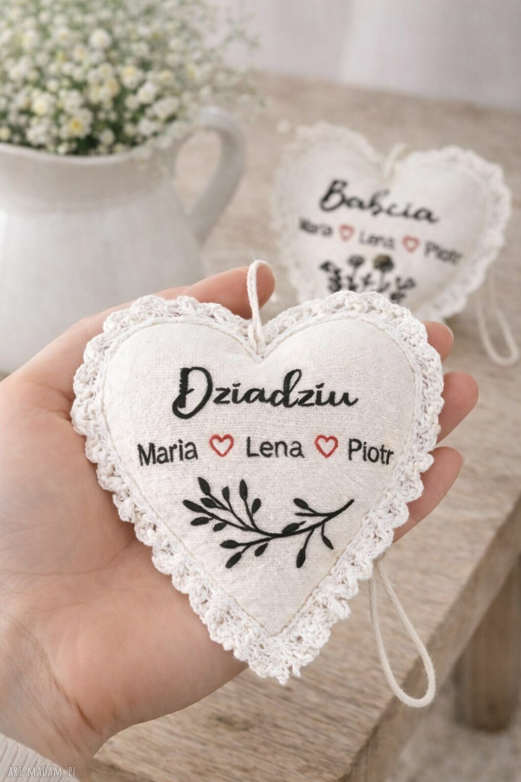 Serce personalizowane jako prezent dla Babci