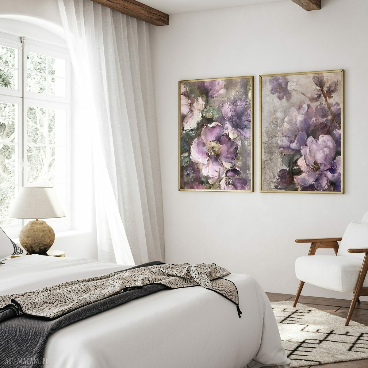 Zestaw 2 plakatów 40x50 cm Kwiaty w pastelach bez ramek