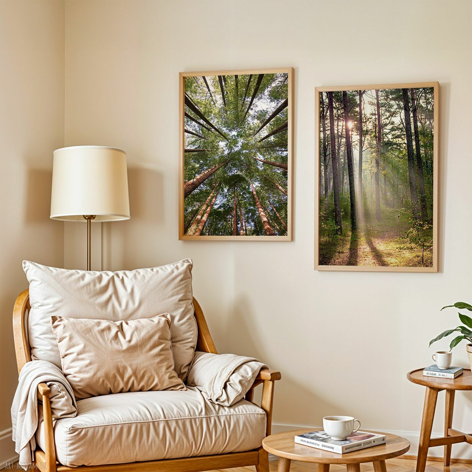 Zestaw 2 plakatów 40x50 cm Las set210 - pejzaż na ścianę