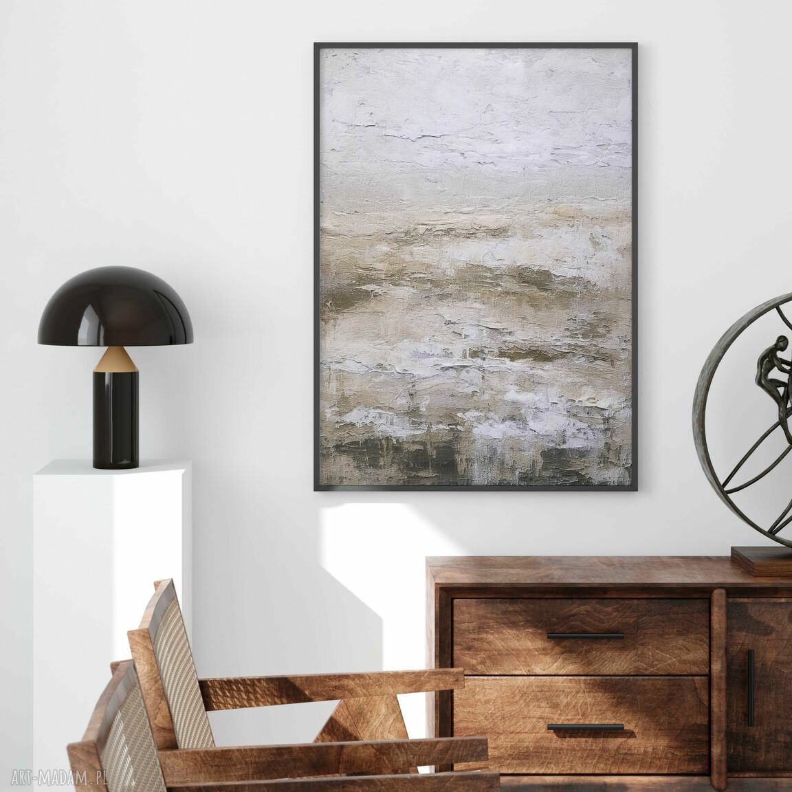 Zestaw plakatów 50x70 cm Abstrakcje w beżach - tryptyk 3 szt.
