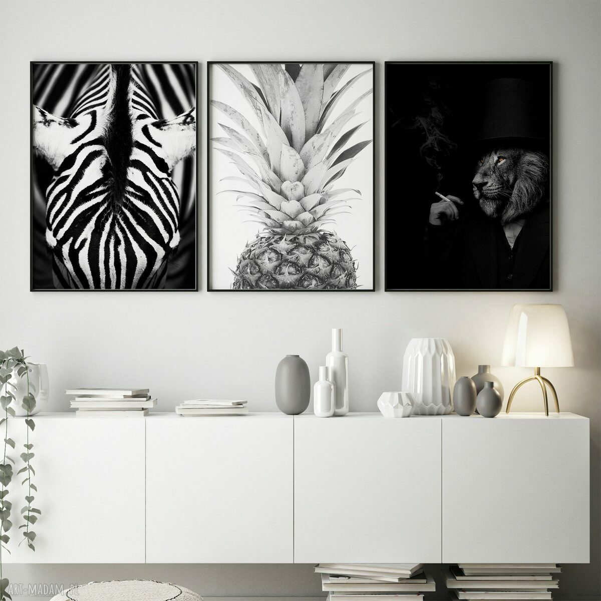 Zestaw plakatów 30x40 cm - czarno-biały tryptyk 3 szt.