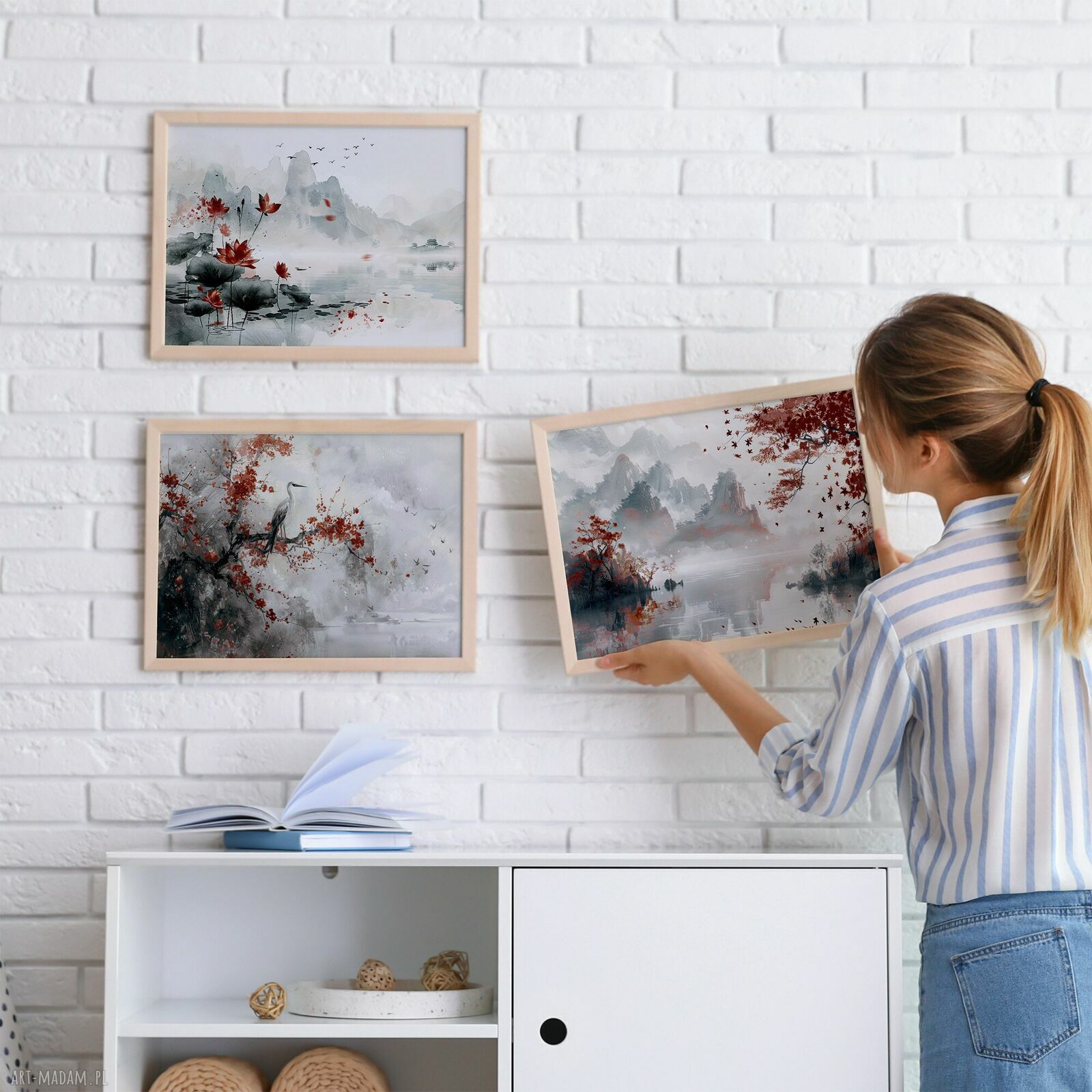 Zestaw 3 plakatów 50x70 cm - japońskie pejzaże