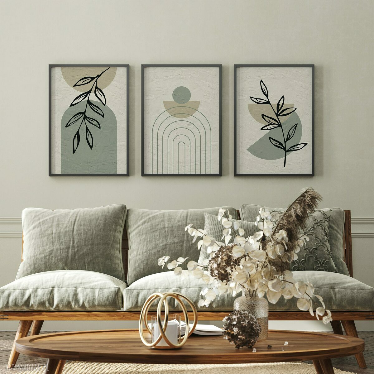 Zestaw plakatów 40x50 cm Abstrakcja boho - tryptyk 3 szt.