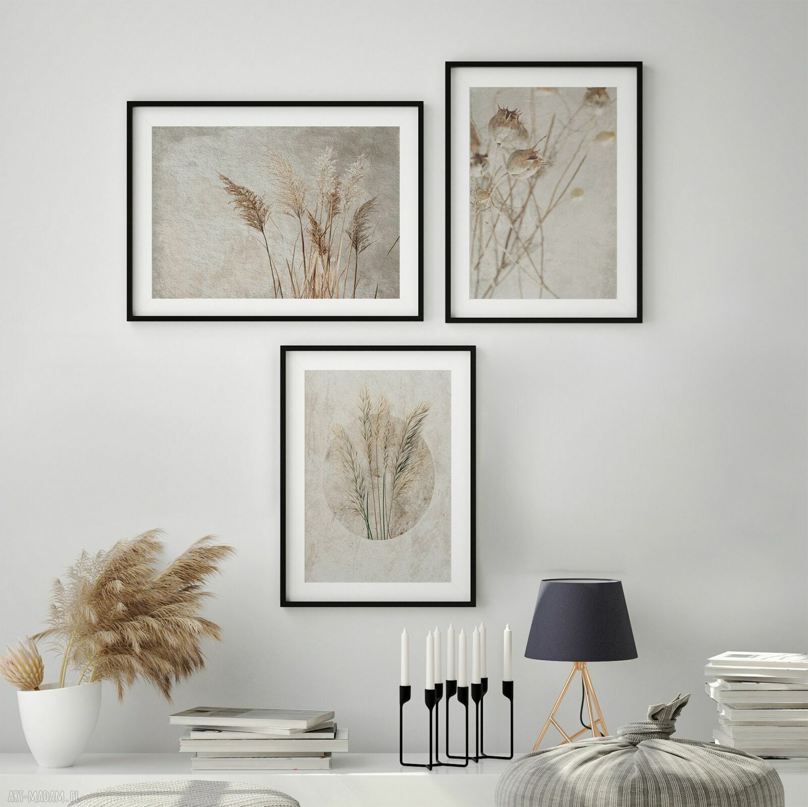 Zestaw plakatów boho 40x50 cm set185 - tryptyk na ścianę 3 sztuki