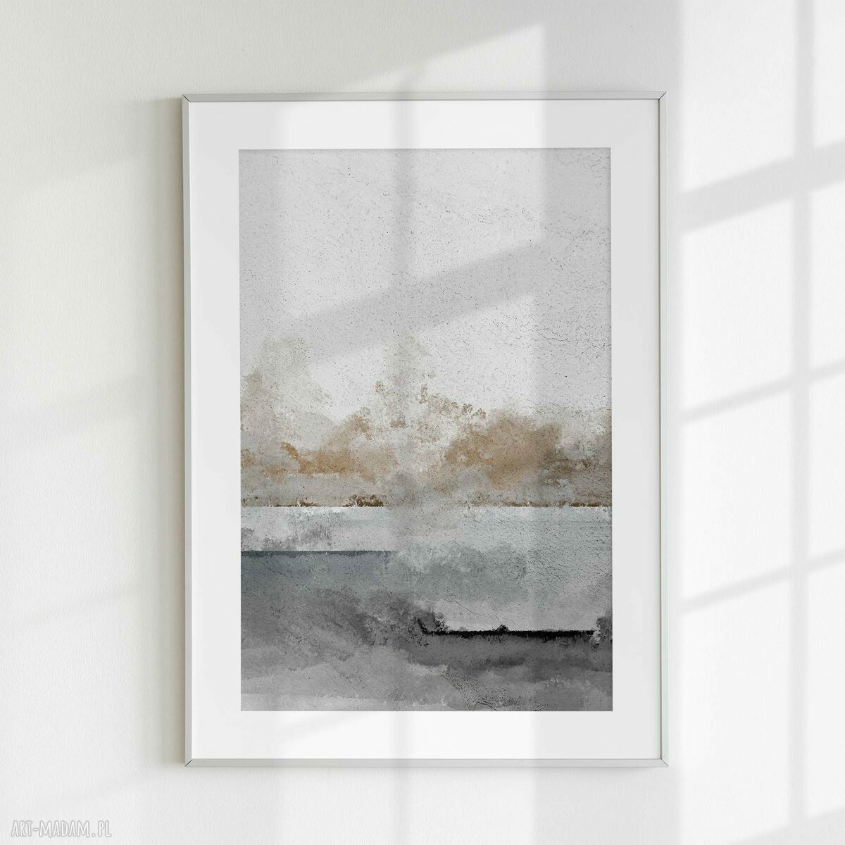 Neutralny tryptyk 3 plakatów 40x50 cm - abstrakcyjny pejzaż abst49