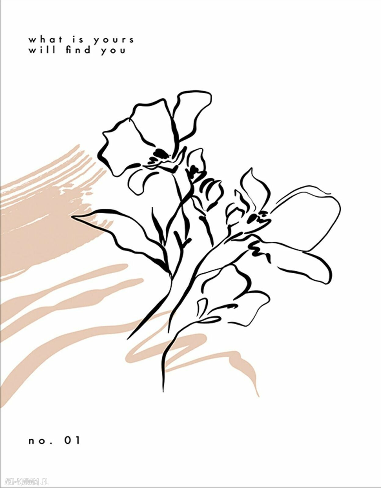 Zestaw 3 plakatów 50x70 cm - minimalistyczne kwiaty line art (bez ram)