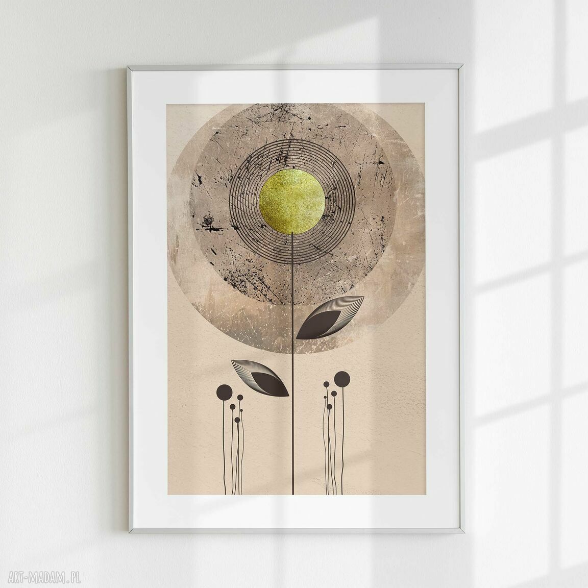 Zestaw 3 plakatów 50x70 cm - neutralna abstrakcja mid century modern