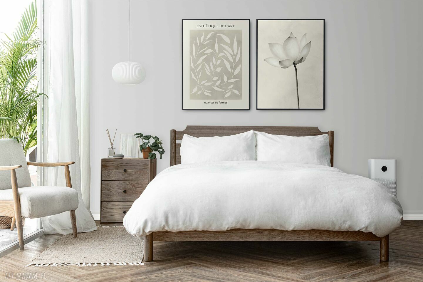 Zestaw 2 plakatów 40x50 cm - boho, romantyczne kwiaty