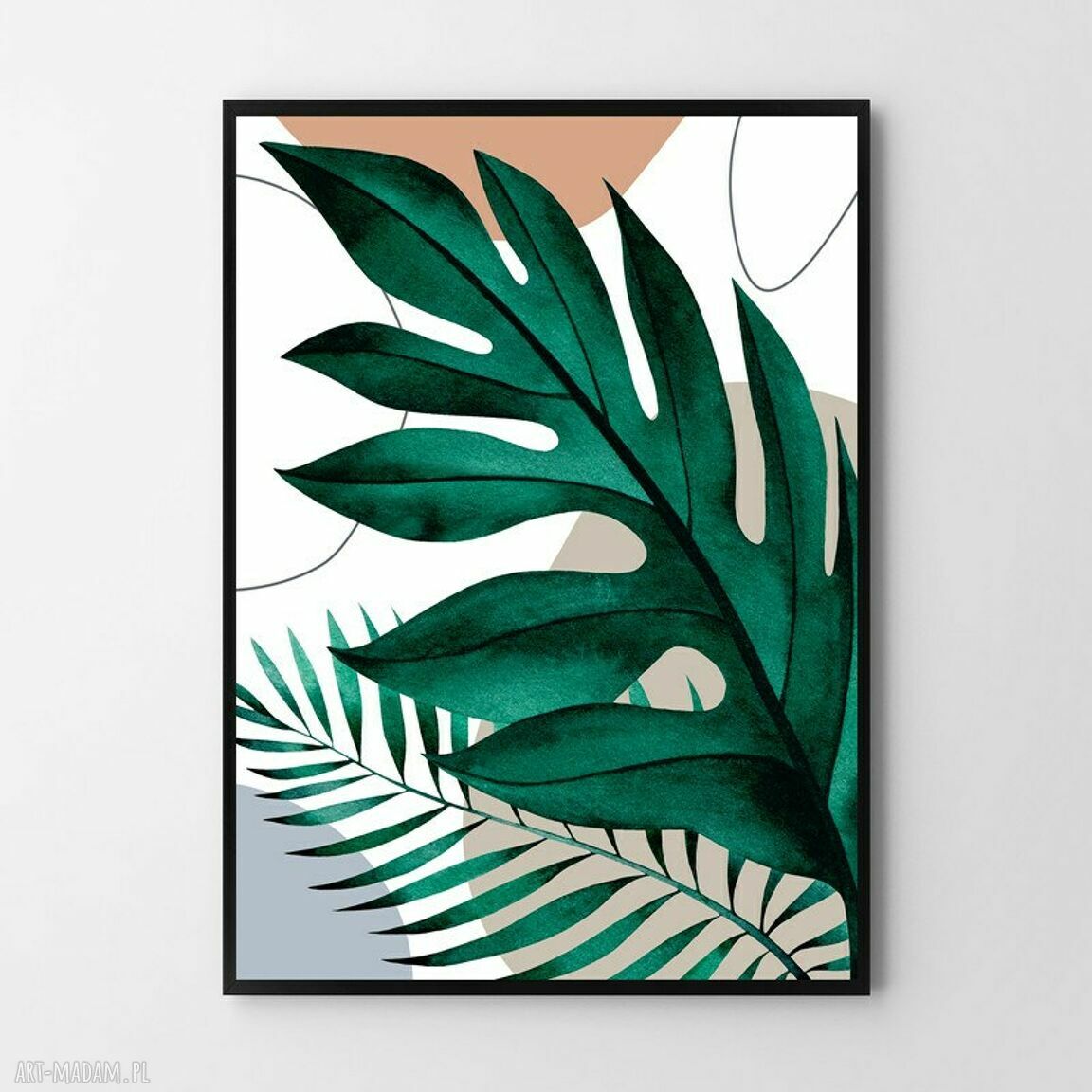 Zestaw plakatów boho liście 30x40 cm - monstera