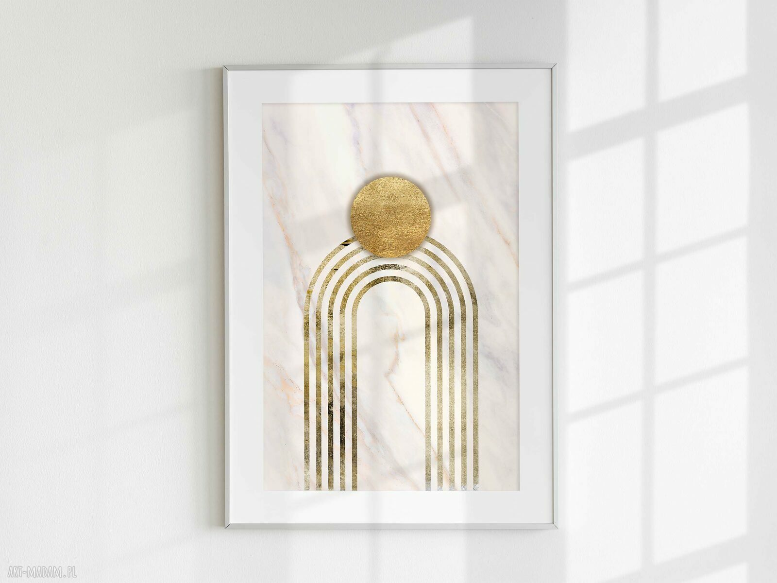 Tryptyk plakatów 30x40 cm w stylu Mid Century Modern (abstr_11) w beżowej tonacji