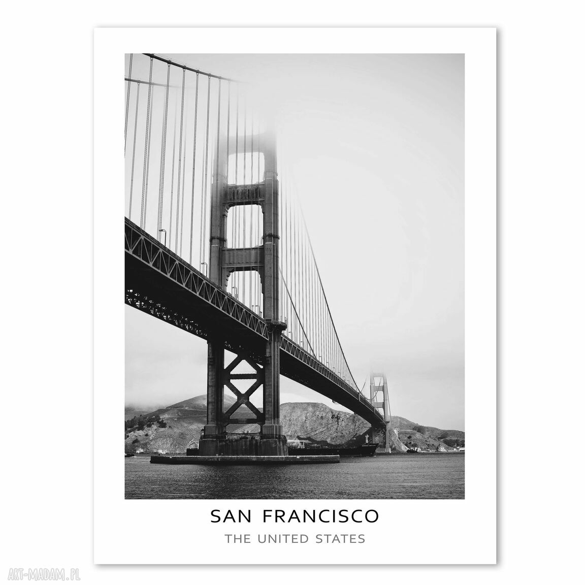 Zestaw plakatów 3x40x50 cm: Warszawa, Paryż i San Francisco (czarno-białe tryptyk)