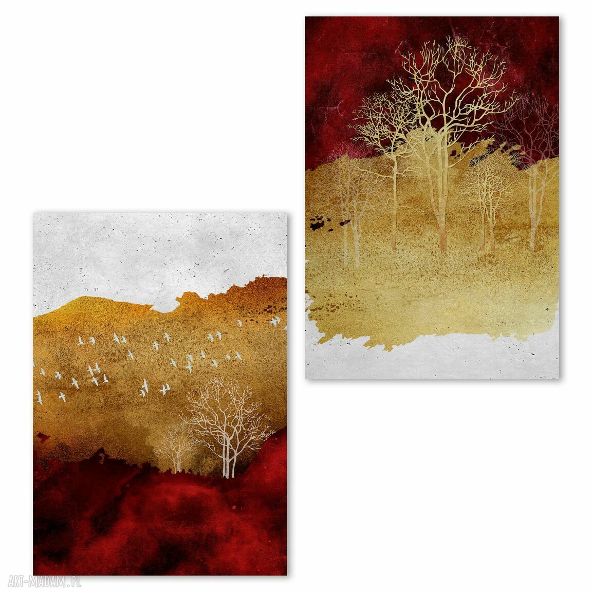 Abstrakcyjne pejzaże - zestaw 2 plakatów 50x70 cm (bez ram)