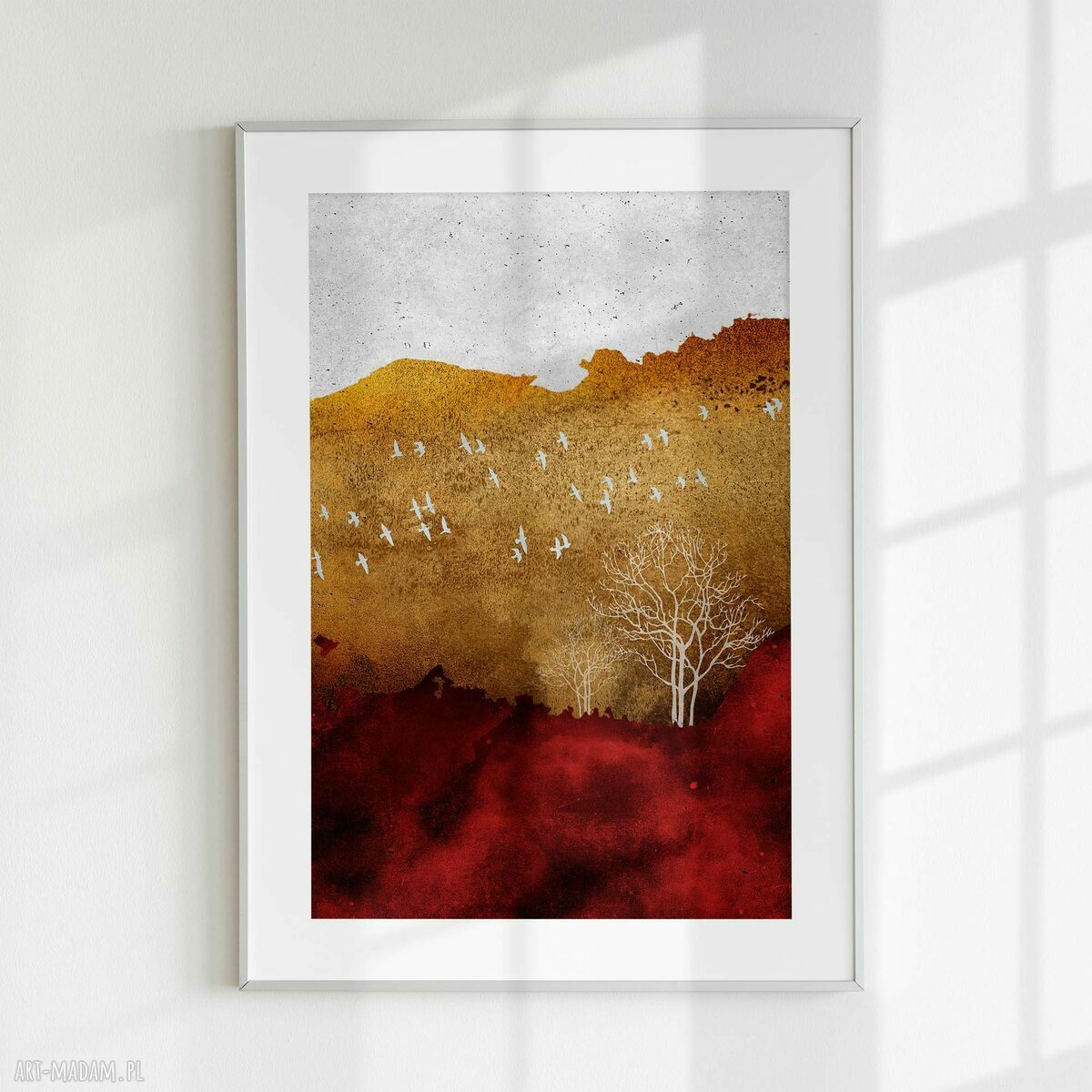 Zestaw plakatów 2 cz - 40x50 cm, abstrakcyjne pejzaże z obrazem drzewa