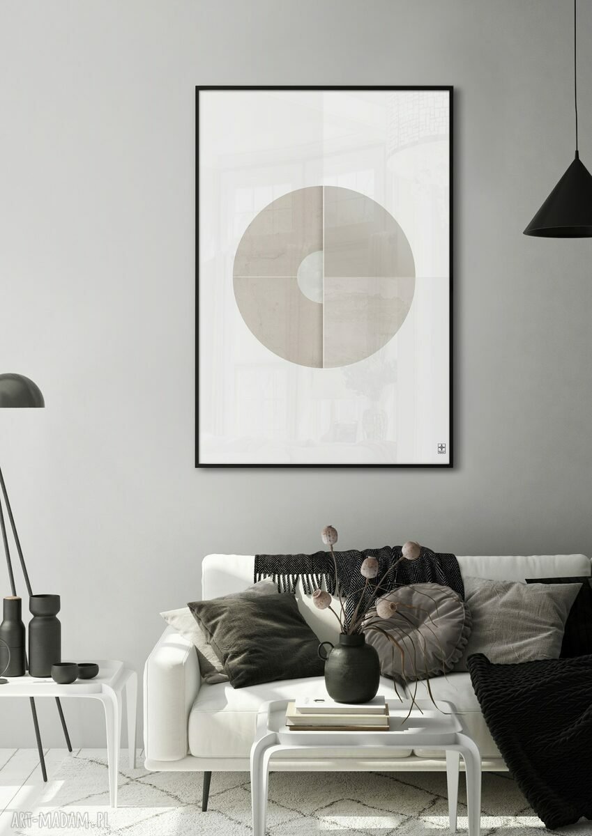 Jasny zestaw 3 plakatów 30x40 cm z abstrakcją i napisem GC -20