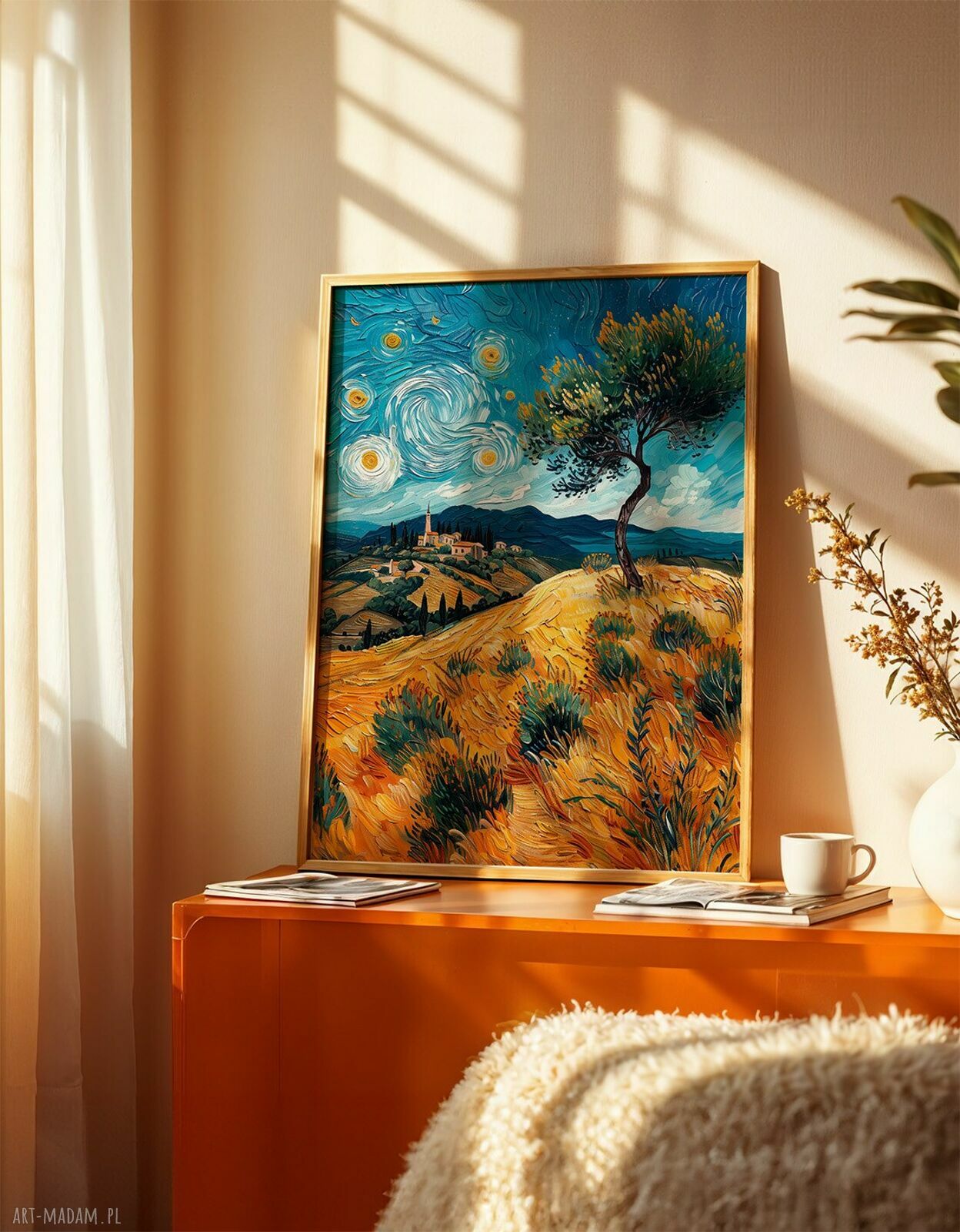 Zestaw 4 plakatów 50x70 cm w stylu Van Gogha - włoskie pejzaże