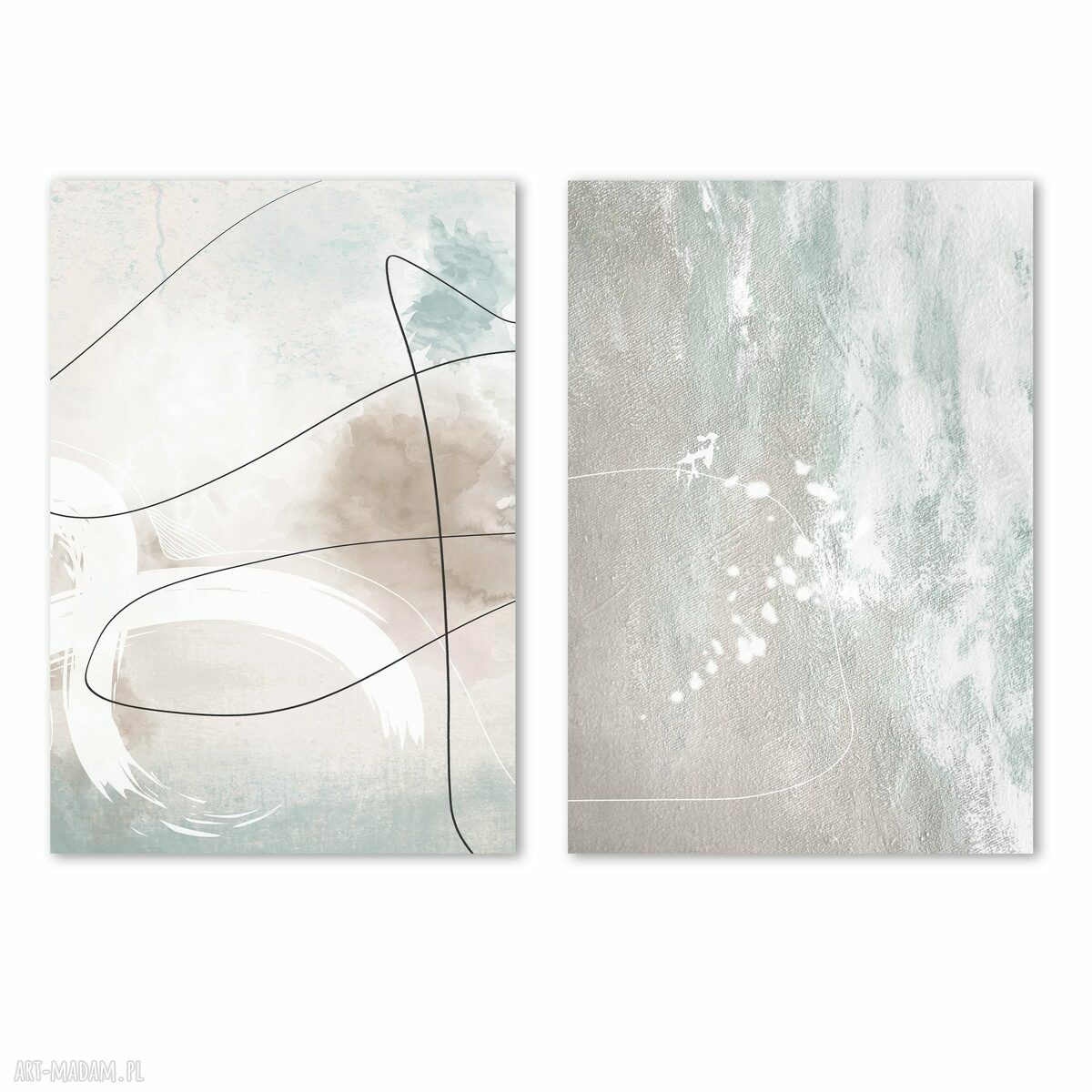 Zestaw 2 plakatów 50x70 cm Pastelowe abstrakcje - grafiki na ścianę