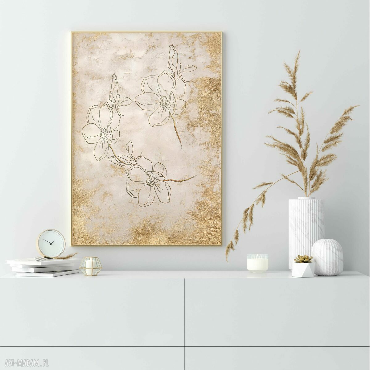 Zestaw 2 plakatów 50x70 cm - Kwiaty na Złocie