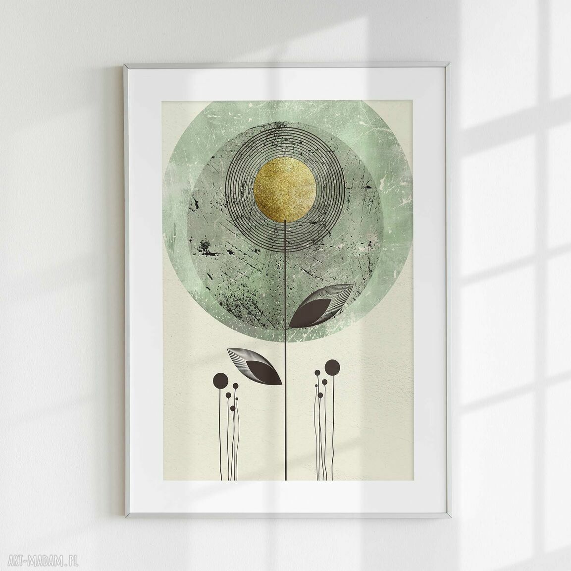 Zestaw 2 plakatów 50x70 cm: abstrakcja geometryczna z kwiatami