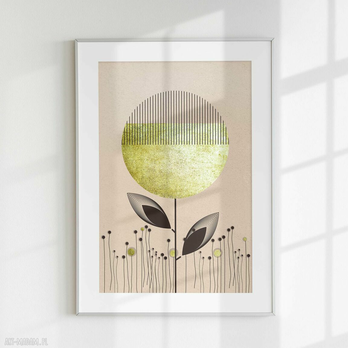 Zestaw 3 plakatów 50x70 cm - neutralna abstrakcja mid century modern