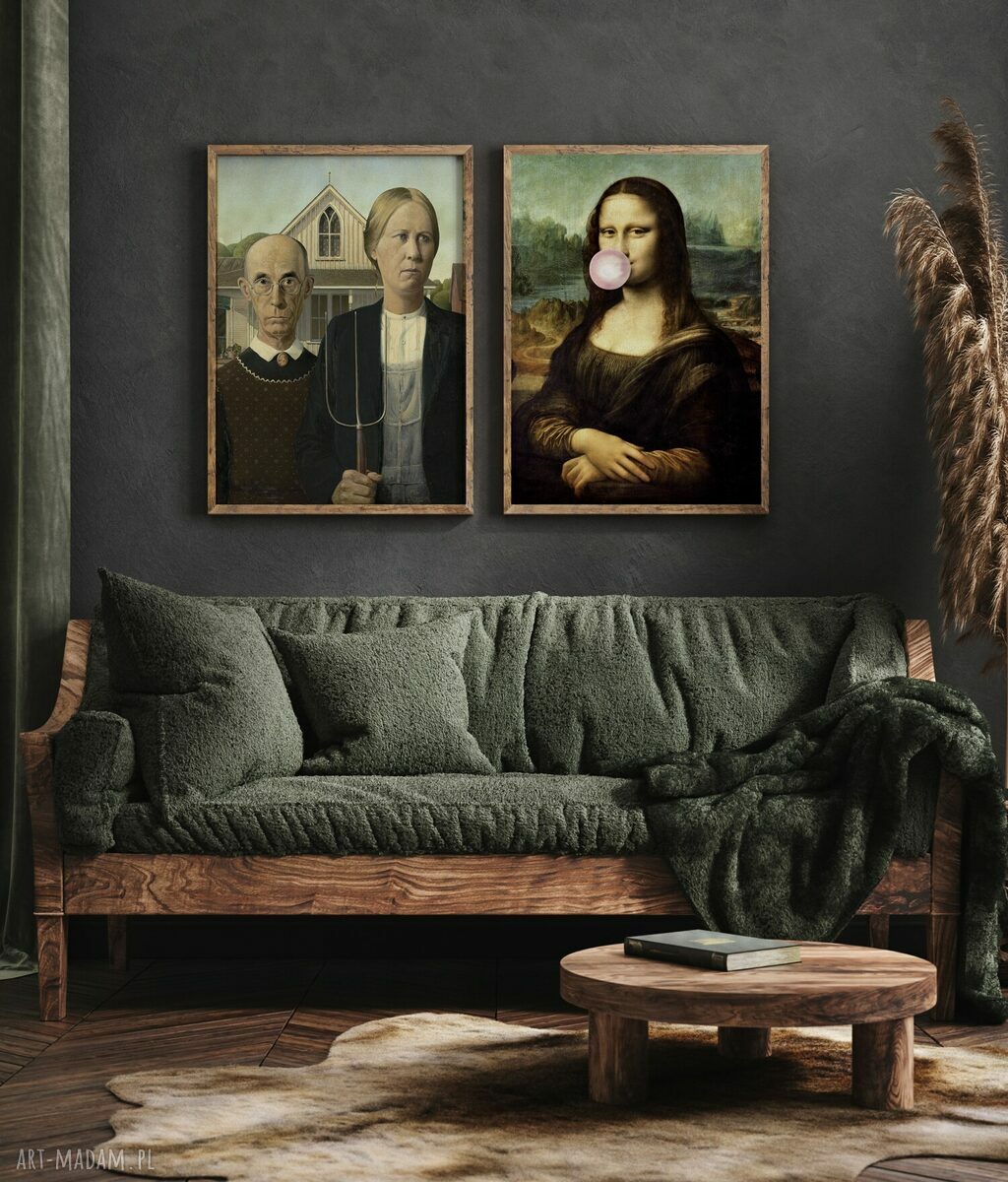 Zestaw plakatów 50x70 cm Mona Lisa - elegancka grafika do salonu