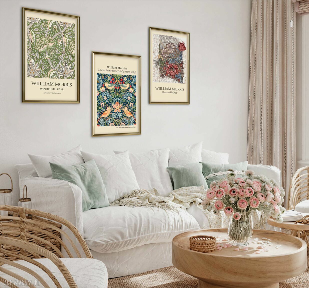 zestaw plakatów 3 cz 40x50 cm william mirris ღ art-Madam.pl