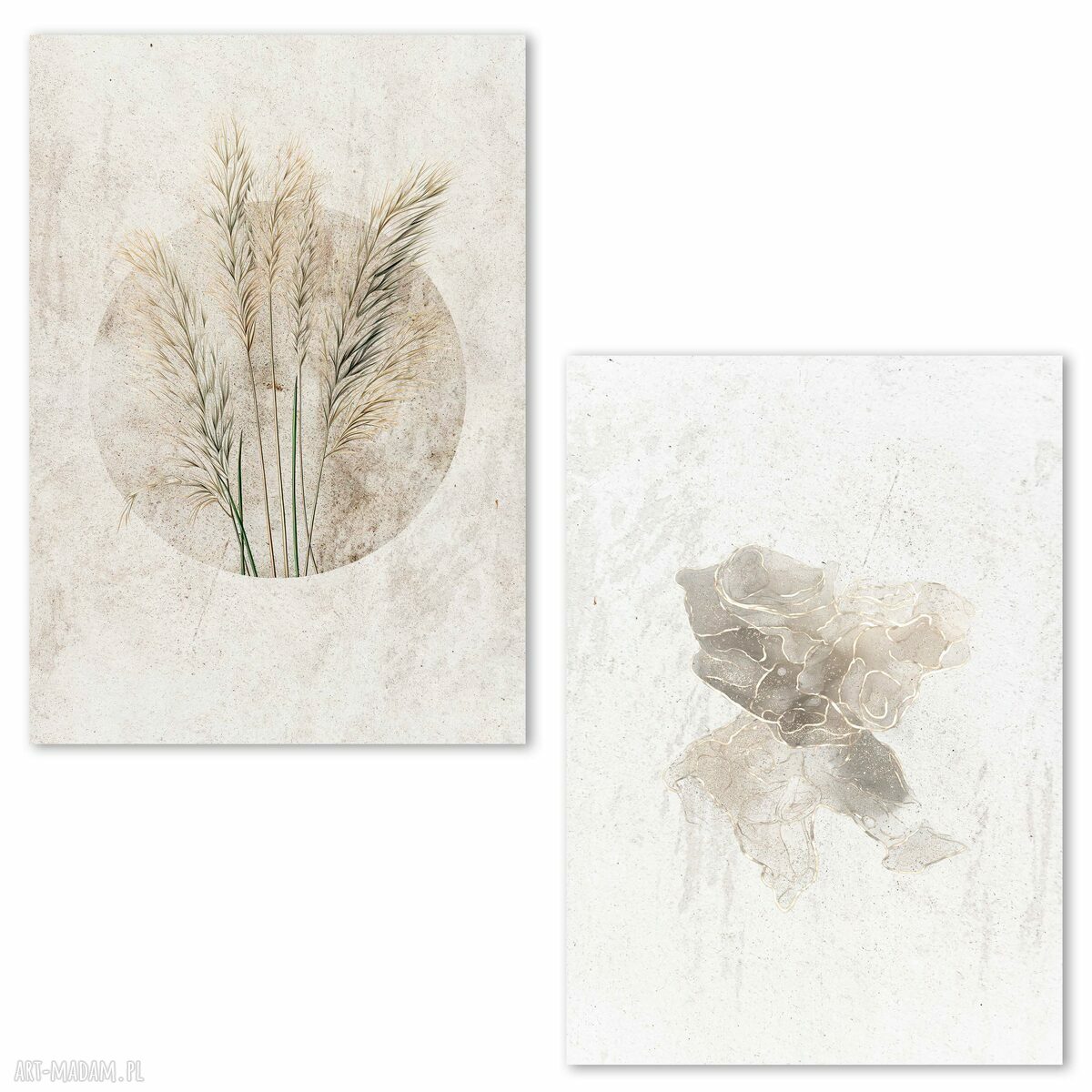 Boho zestaw 2 plakatów 30x40 cm - Abstrakcja i Natura