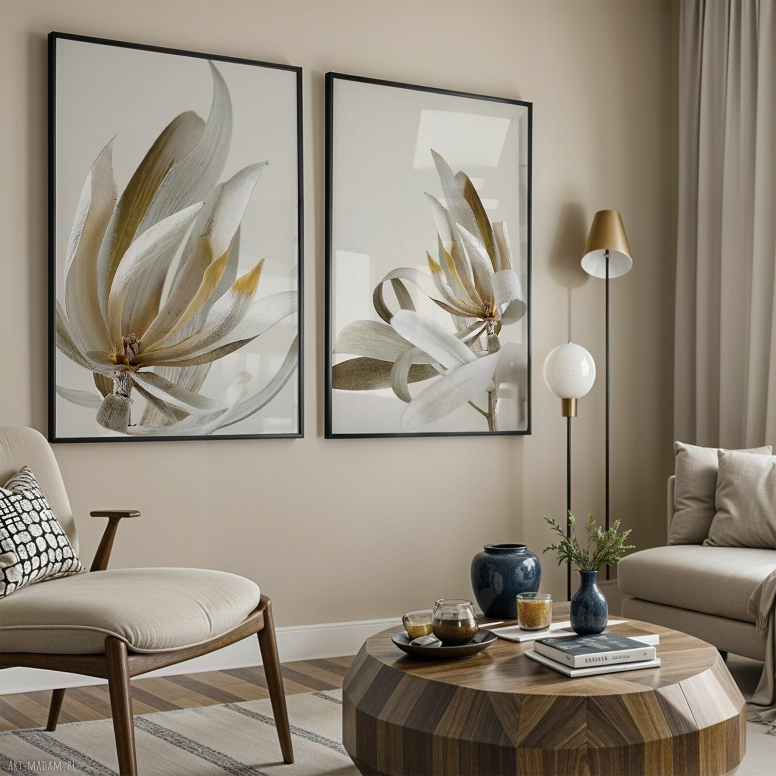 Zestaw plakatów 2 części 50x70 cm w kwiatach (set232)