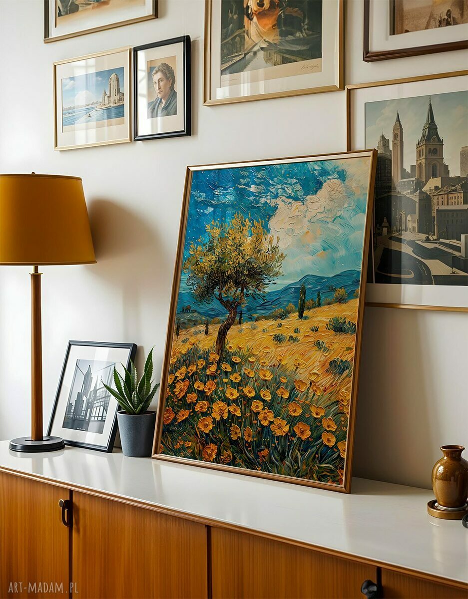 Zestaw 4 plakatów 50x70 cm w stylu Van Gogha - włoskie pejzaże
