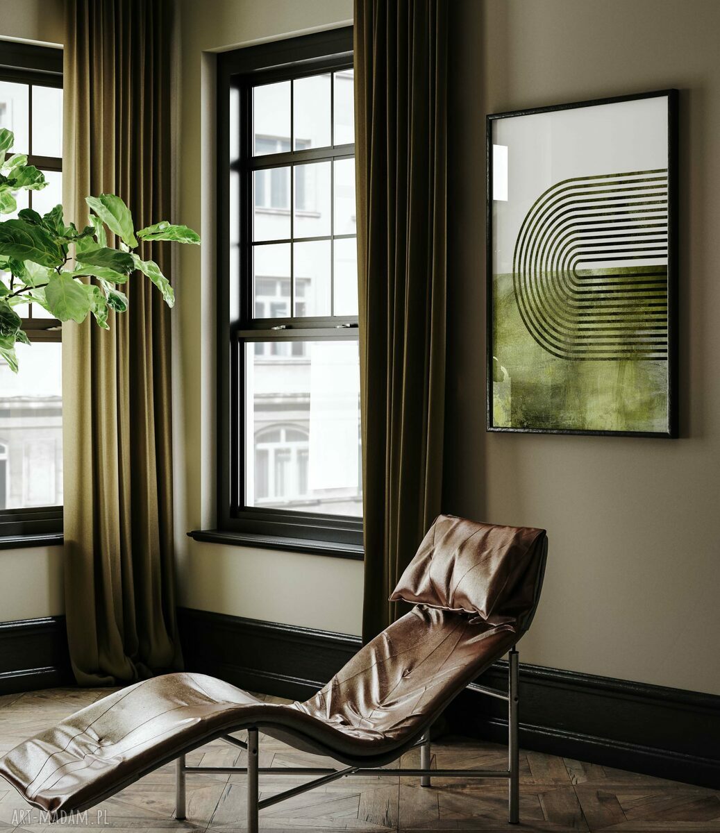 Zestaw 3 plakatów 30x40 cm boho w stylu Mid Century Modern (abstrakcja geometryczna)