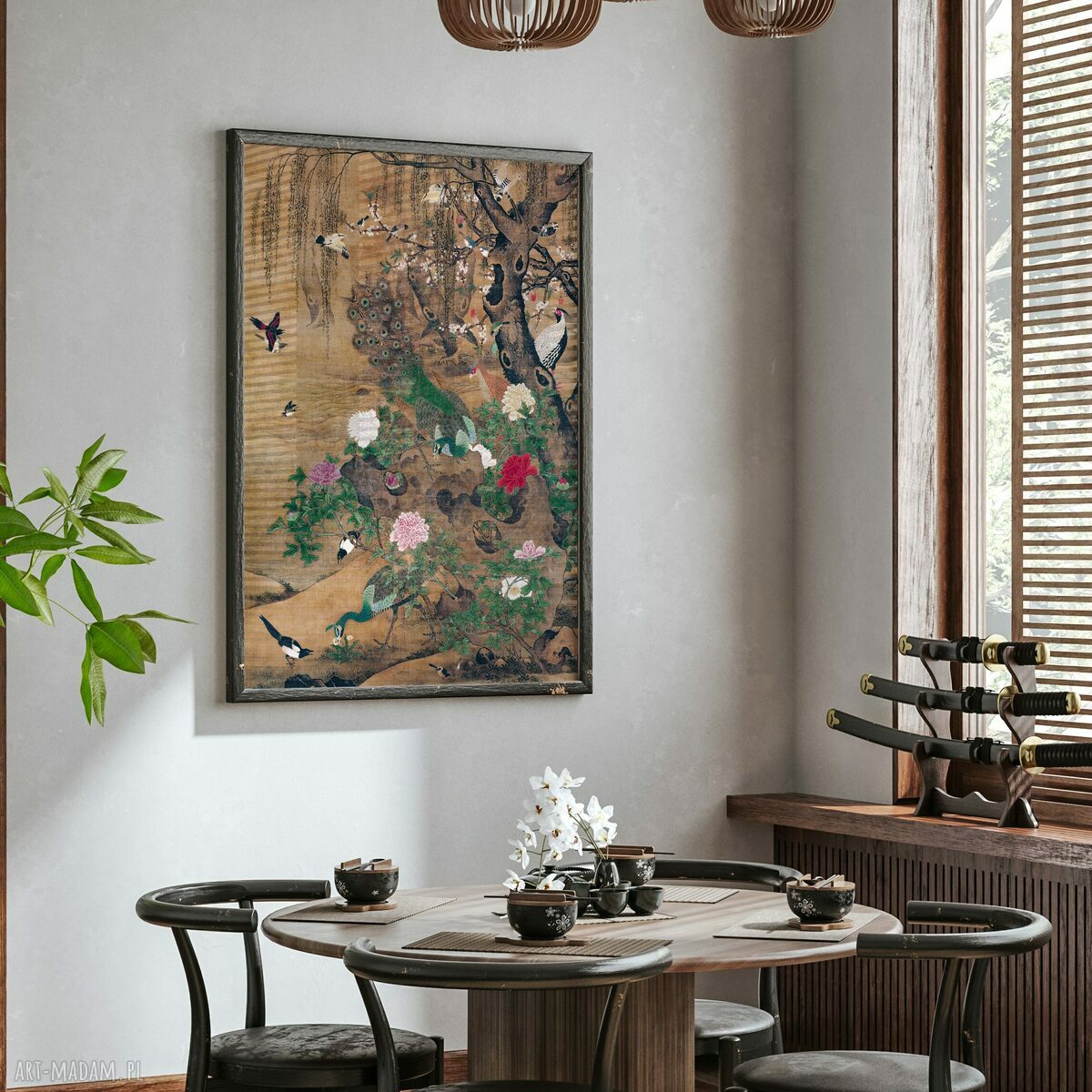 Zestaw plakatów 30x40 cm Sztuka japońska z ptakami - tryptyk