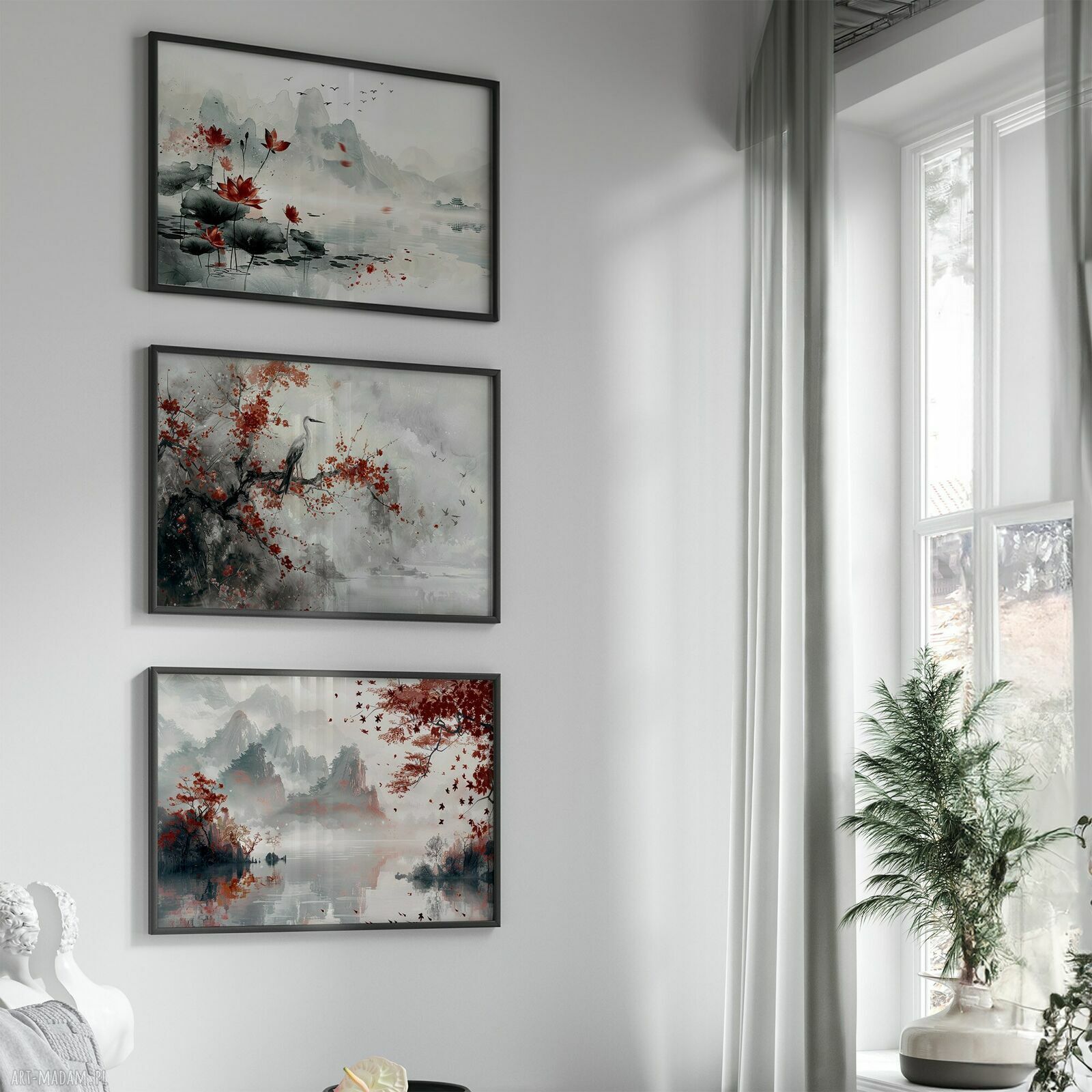 Zestaw 3 plakatów 50x70 cm - japońskie pejzaże