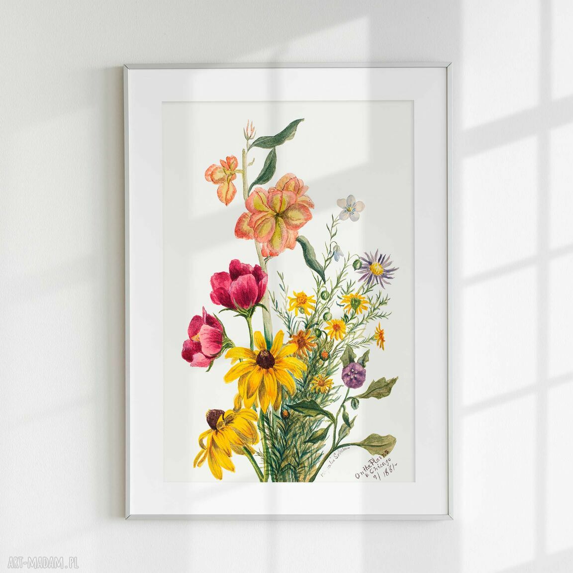 Tryptyk z kwiatami - zestaw plakatów botanicznych 40x50 cm