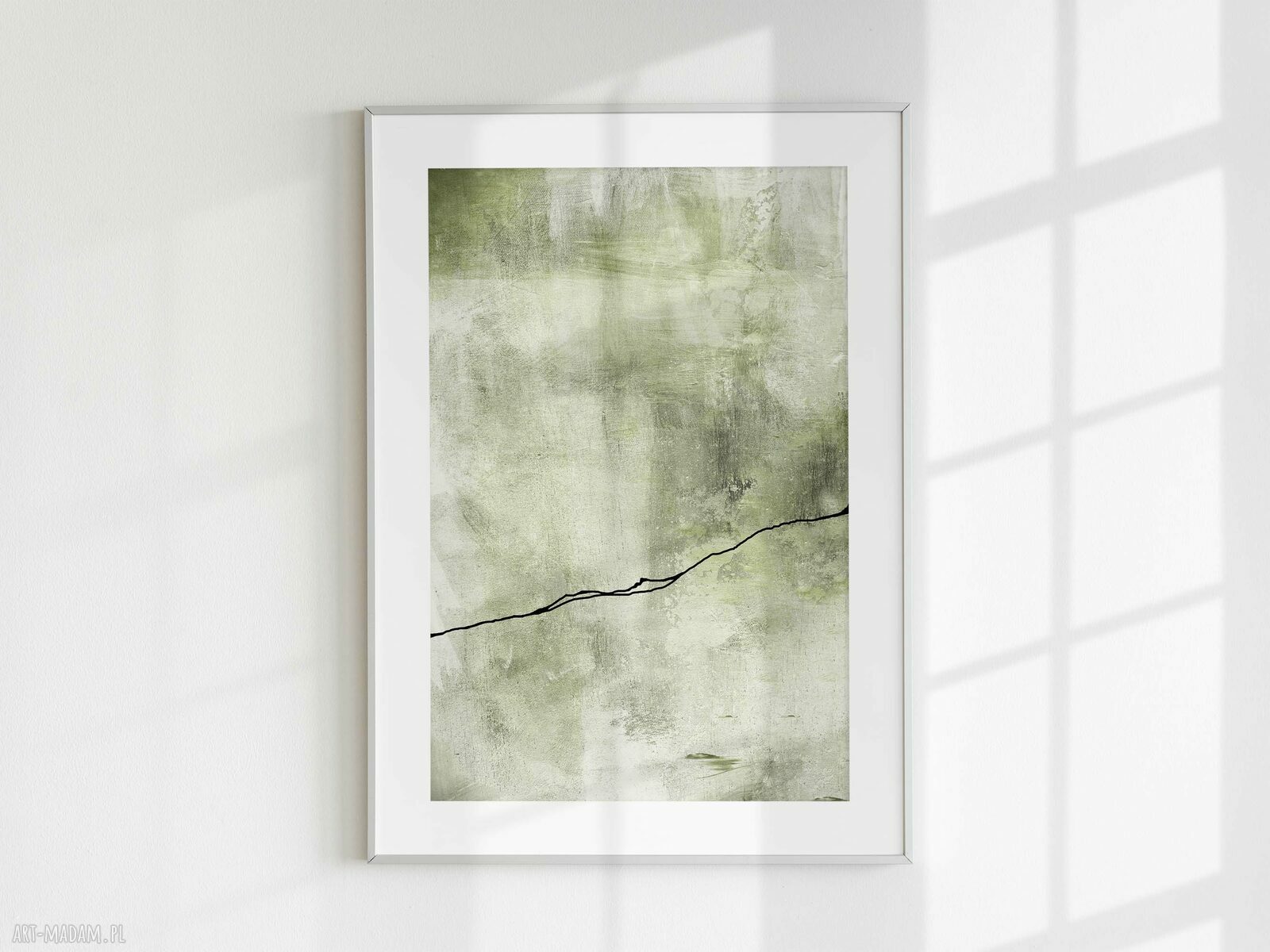 Zestaw 3 plakatów 50x70 cm w kolorze zieleń - mid century modern abstrakcja