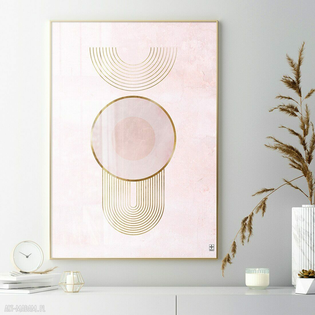 Zestaw plakatów 61x91 cm - Różowe okręgi (84), 2 szt. (bez ram)