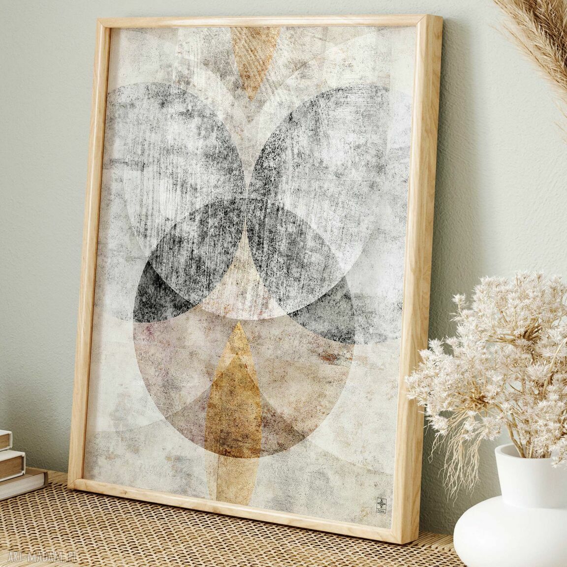 Tryptyk 61x91 cm Abstrakcja Geometryczna 82 - na ścianę