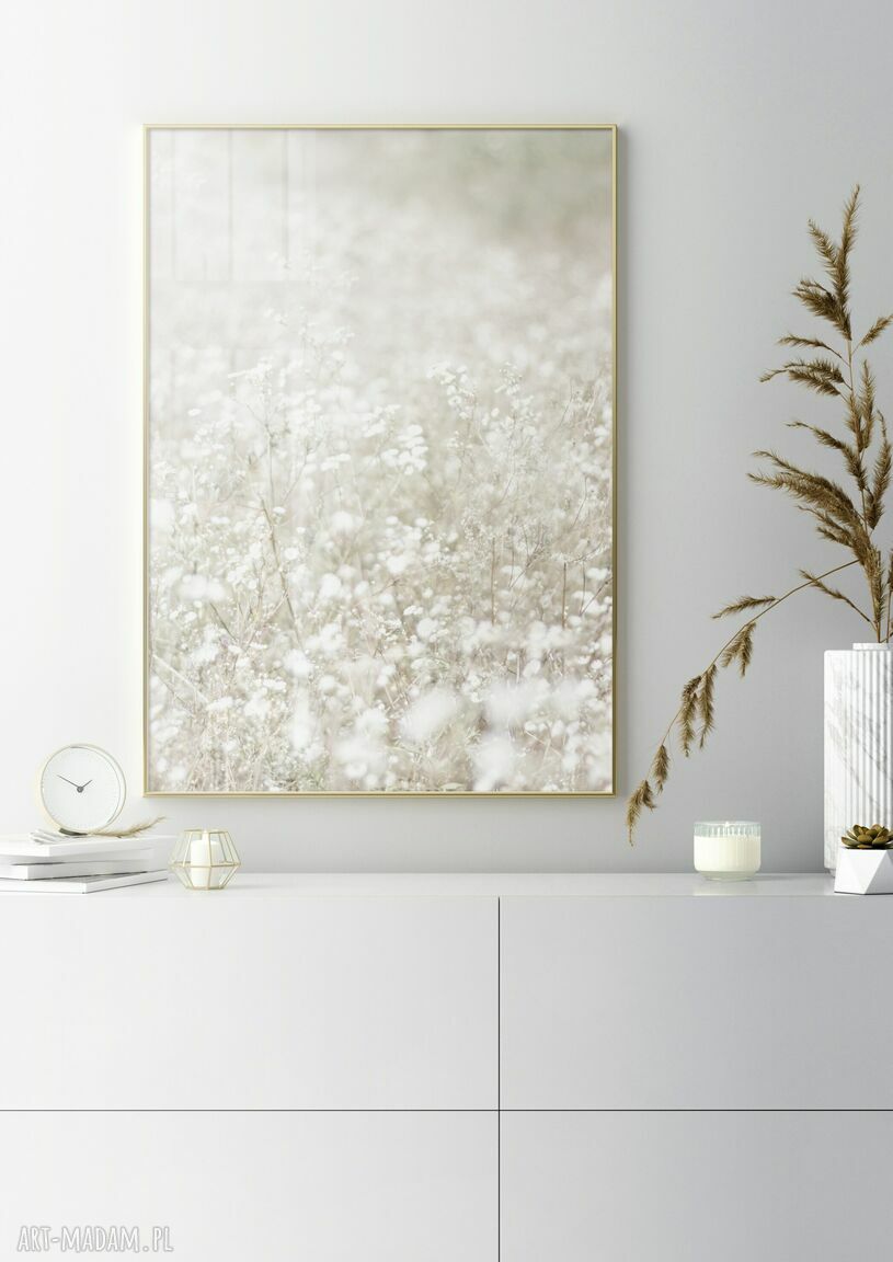 Zestaw plakatów 40x50 cm "Bawełna trawy" w neutralnej kolorystyce - GC-21-973