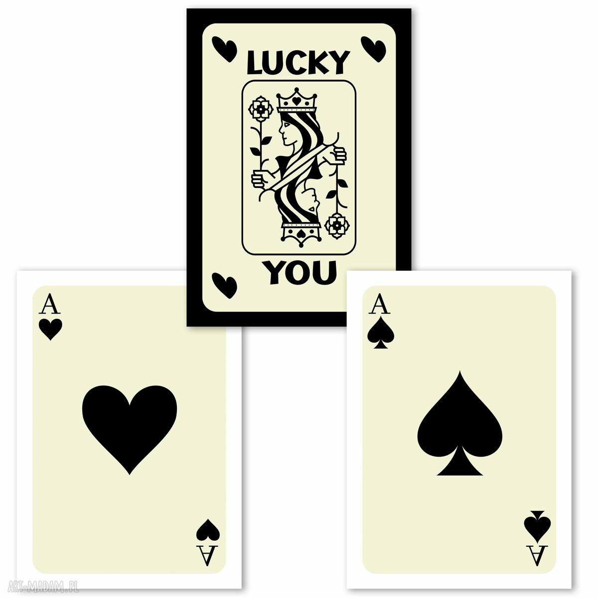 Zestaw plakatów 3 części 40x50 cm Lucky You - retro tryptyk