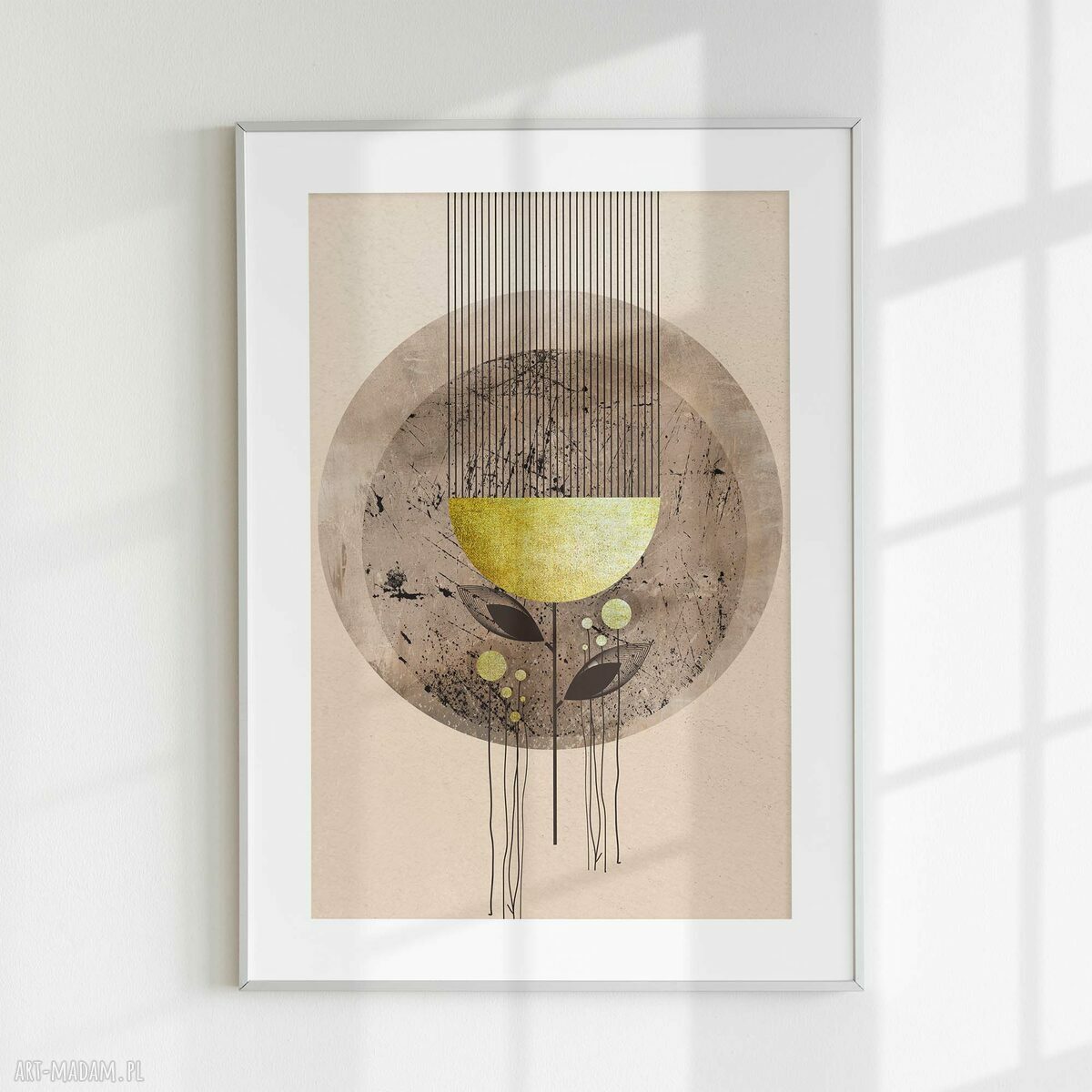 Zestaw plakatów 40x50 cm - neutralna abstrakcja w stylu Mid Century Modern (3 szt.)